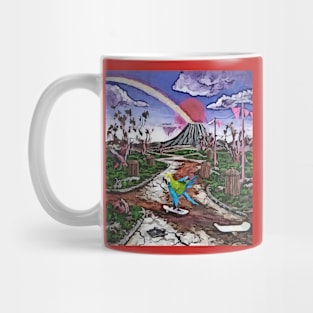 watercolor parrot skateboard time Mug